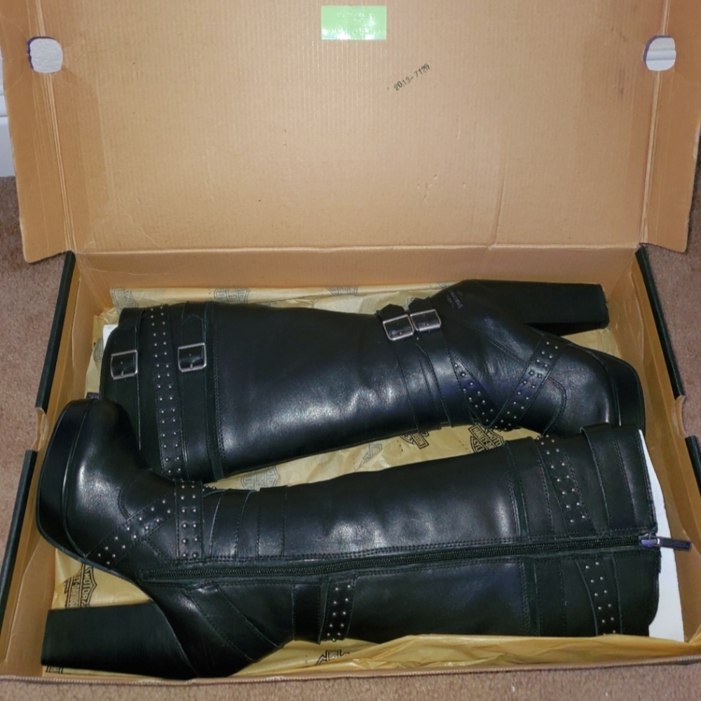 Harley-Davidson Black Heeled Boots